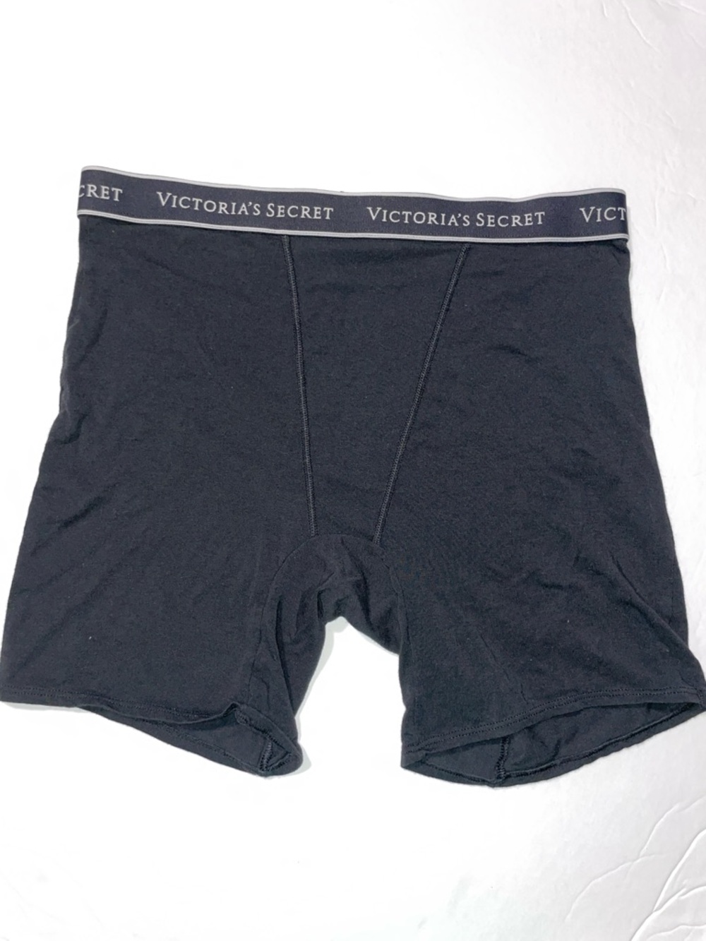 Victoria's Secret Black Boxer-Style Women's Panties with Logo Waistband